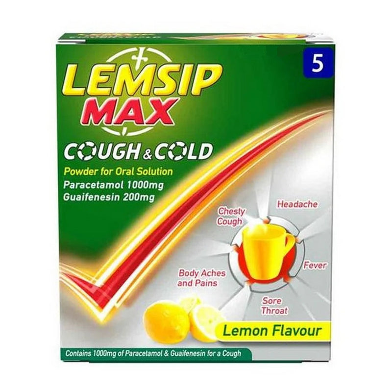 Lemsip Max Cough & Cold Lemon- 5 Sachets