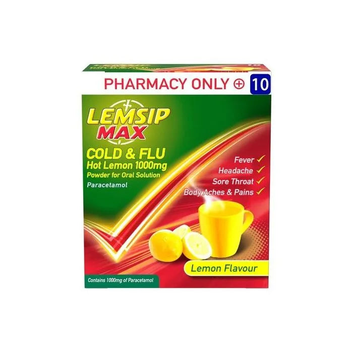 Lemsip Max Cold & Flu Lemon - 10 Sachets