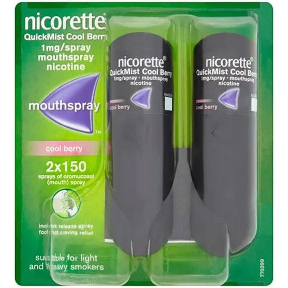 Nicorette QuickMist 'Cool Berry' 1mg/Spray- 2 Pack